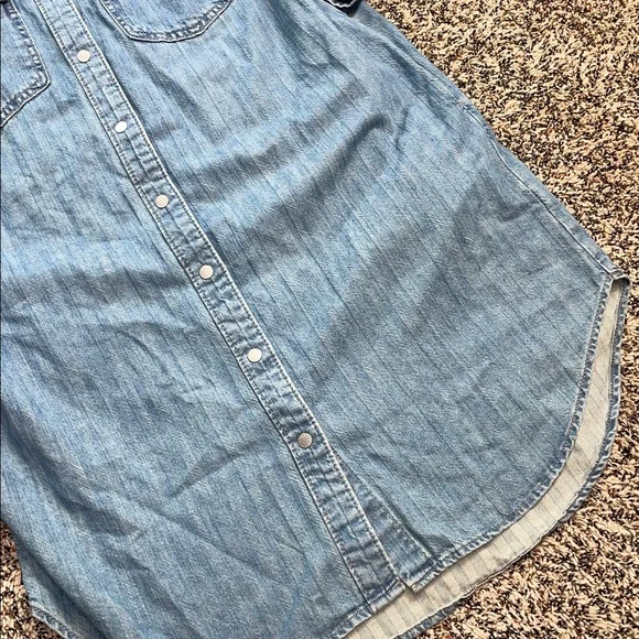 Universal Thread Western Denim Long Sleeve Shirt Dress Size XS Relaxed | NWT - Picture 6 of 11